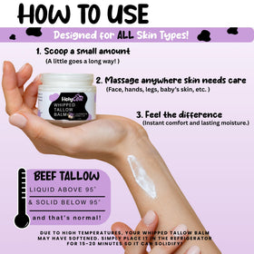 HolyCow balm being applied to hands demonstrating quick absorption and moisture