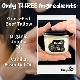HolyCow balm application on hand demonstrating quick absorption and nourishment