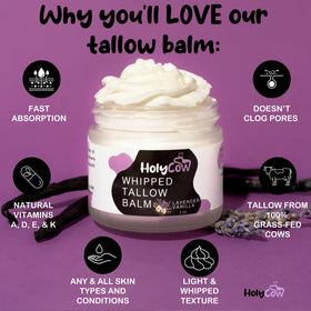 HolyCow open jar revealing pale balm and easy scoop for multiuse application
