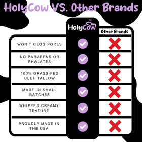 HolyCow used on lips and chapped skin to soothe and protect delicate areas