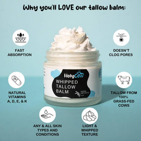 HolyCow texture close-up whipped balm highlighting creamy spreadability benefit