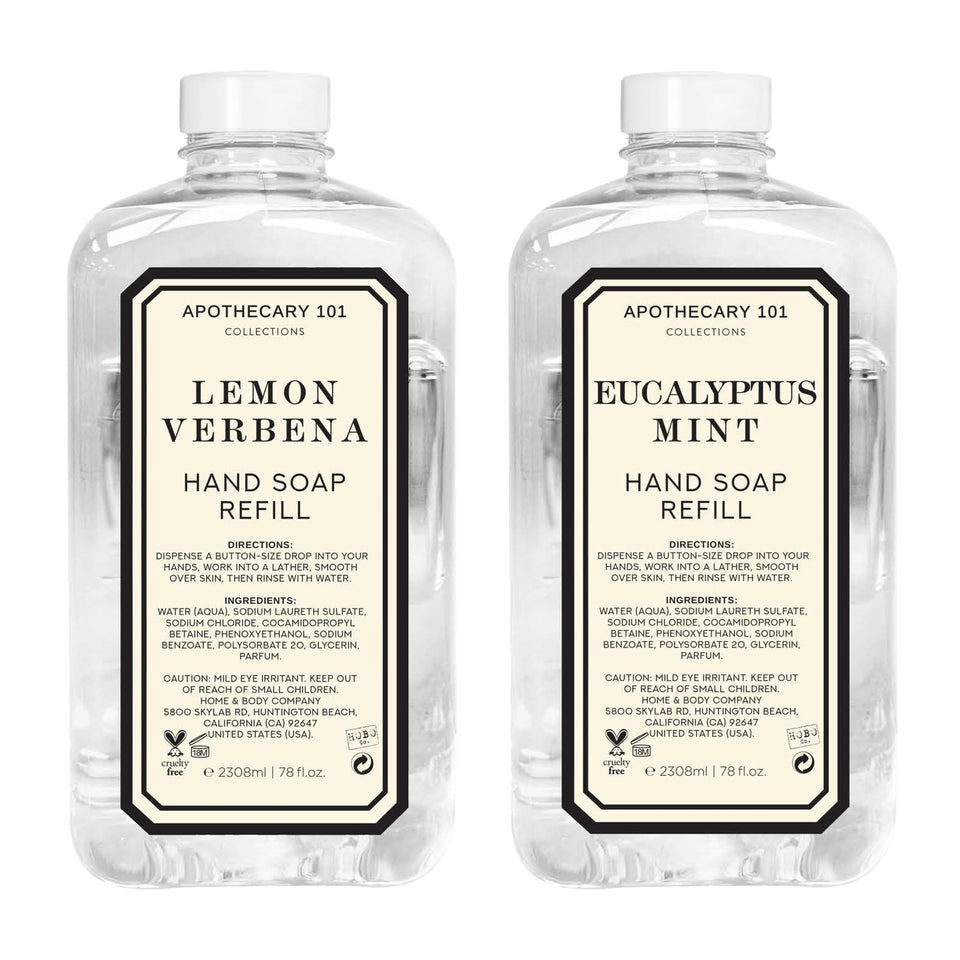 Home & Body Company front bottles showing labels and two scents for easy identification and value