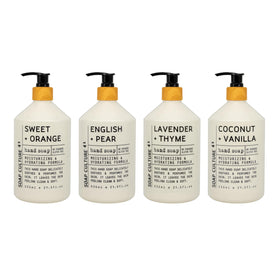 Home & Body Company front packaging showing four 21.5 fl oz bottles for easy selection