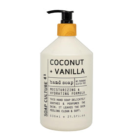Home & Body Company label detail highlighting scent names and bottle design benefits