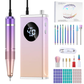 homeasy purple front view showing compact e-file unit and benefits of portability