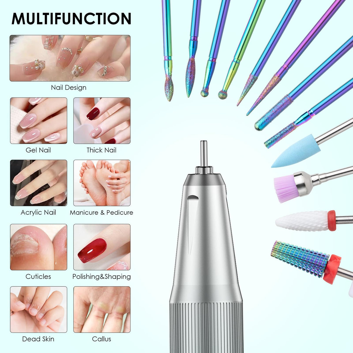 homeasy handpiece next to ruler showing compact scale