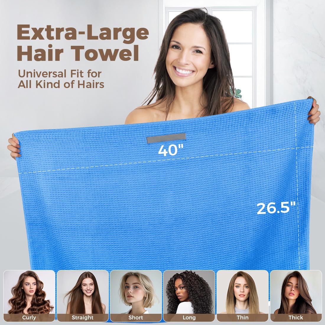 HOMEXCEL close-up waffle weave texture highlighting fast absorption and gentle drying