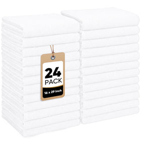 HOMEXCEL front view of 24-pack packaging showing value and clean white towels