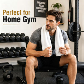HOMEXCEL towel draped on client shoulders in salon providing comfort and lint-free dry
