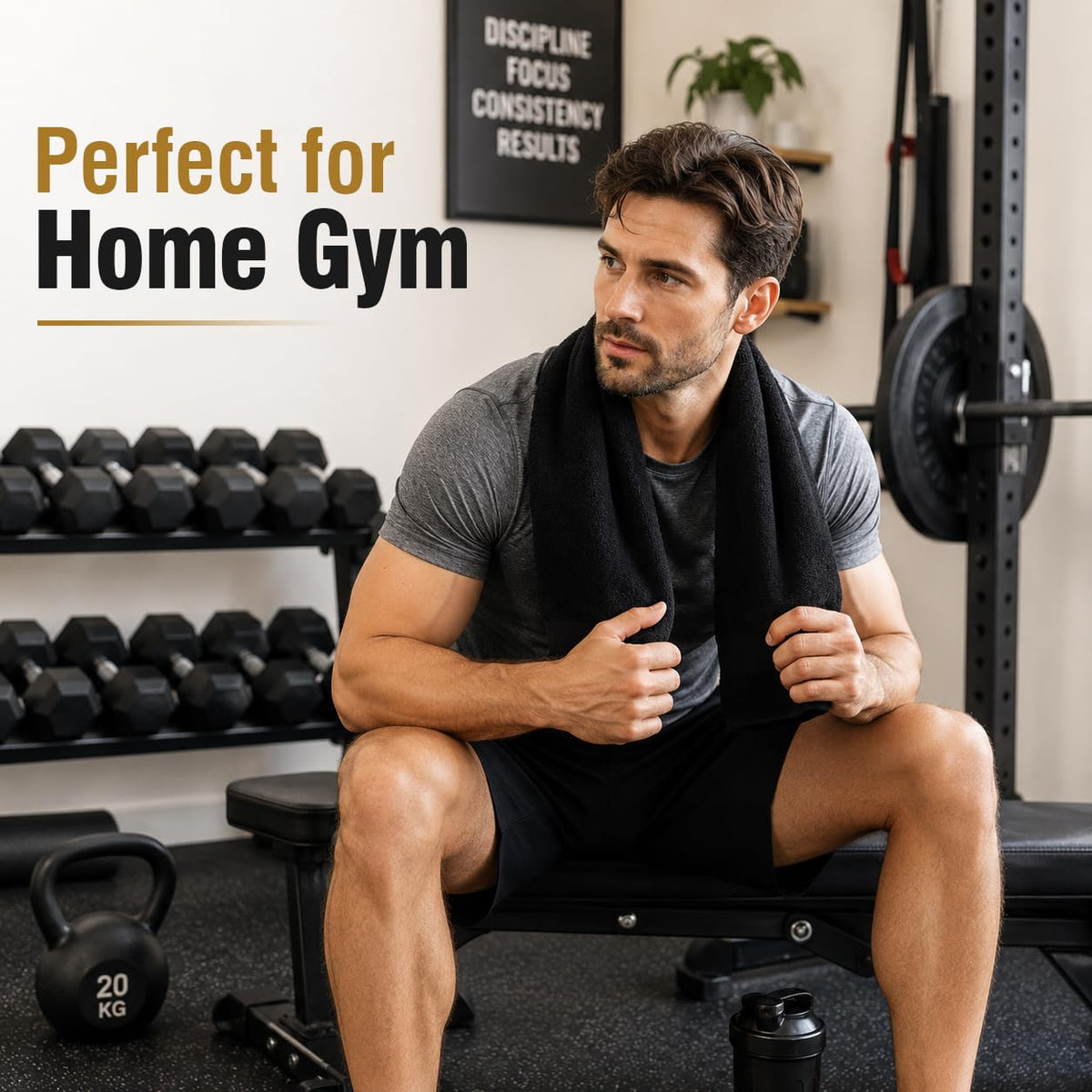 HOMEXCEL towel held in hand illustrating 16x29 inch generous coverage
