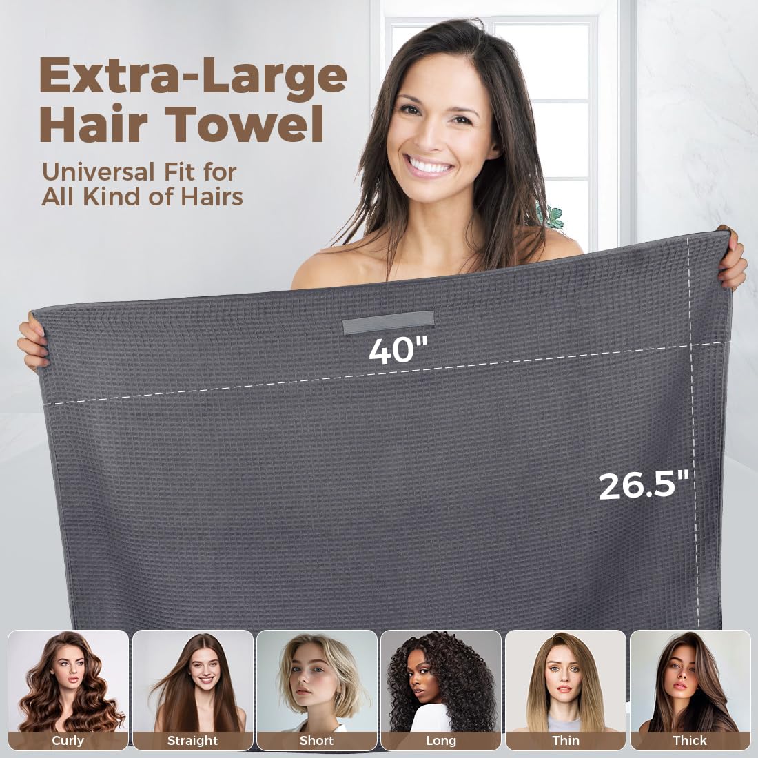 HOMEXCEL close-up waffle weave texture highlighting fast absorption benefit