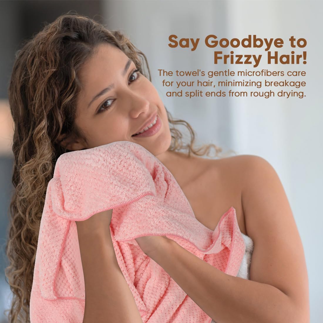 HOMEXCEL wrapped on long hair demonstrating secure hold and comfort