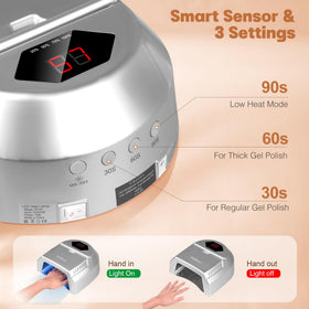 HoMove beside a hand and smartphone to display compact, portable size
