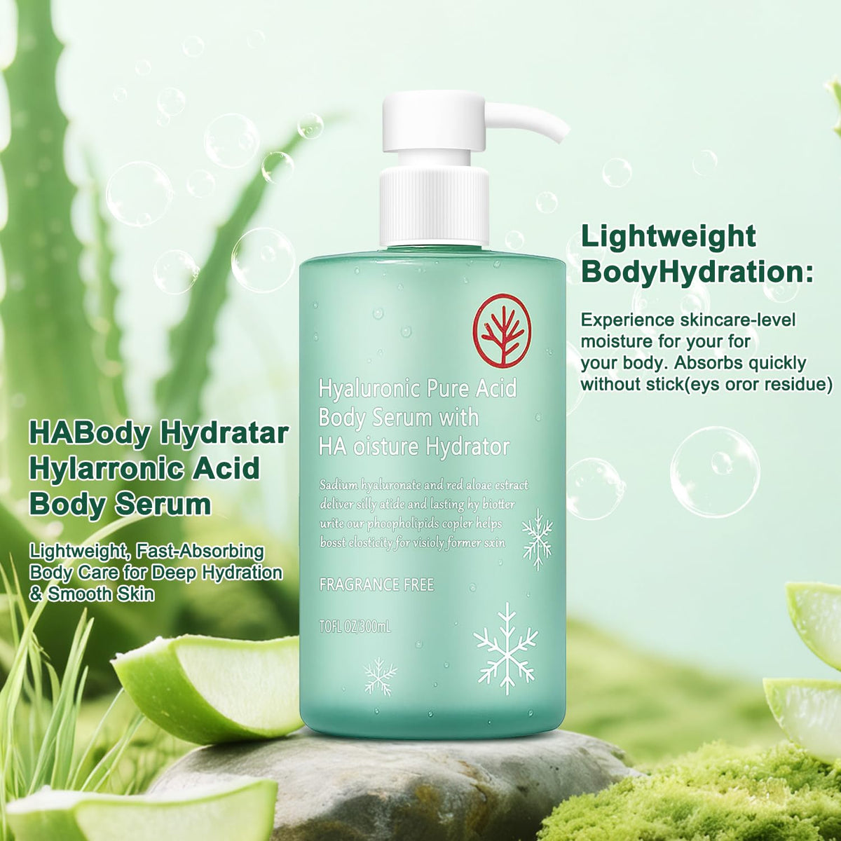 HONAVE pump dispensing lightweight serum demonstrating fast absorption