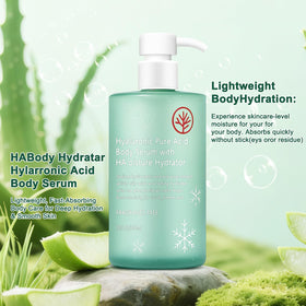 HONAVE pump dispensing lightweight serum demonstrating fast absorption