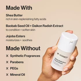 Honest Beauty baobab seed oil ingredient visual highlighting conditioning benefit