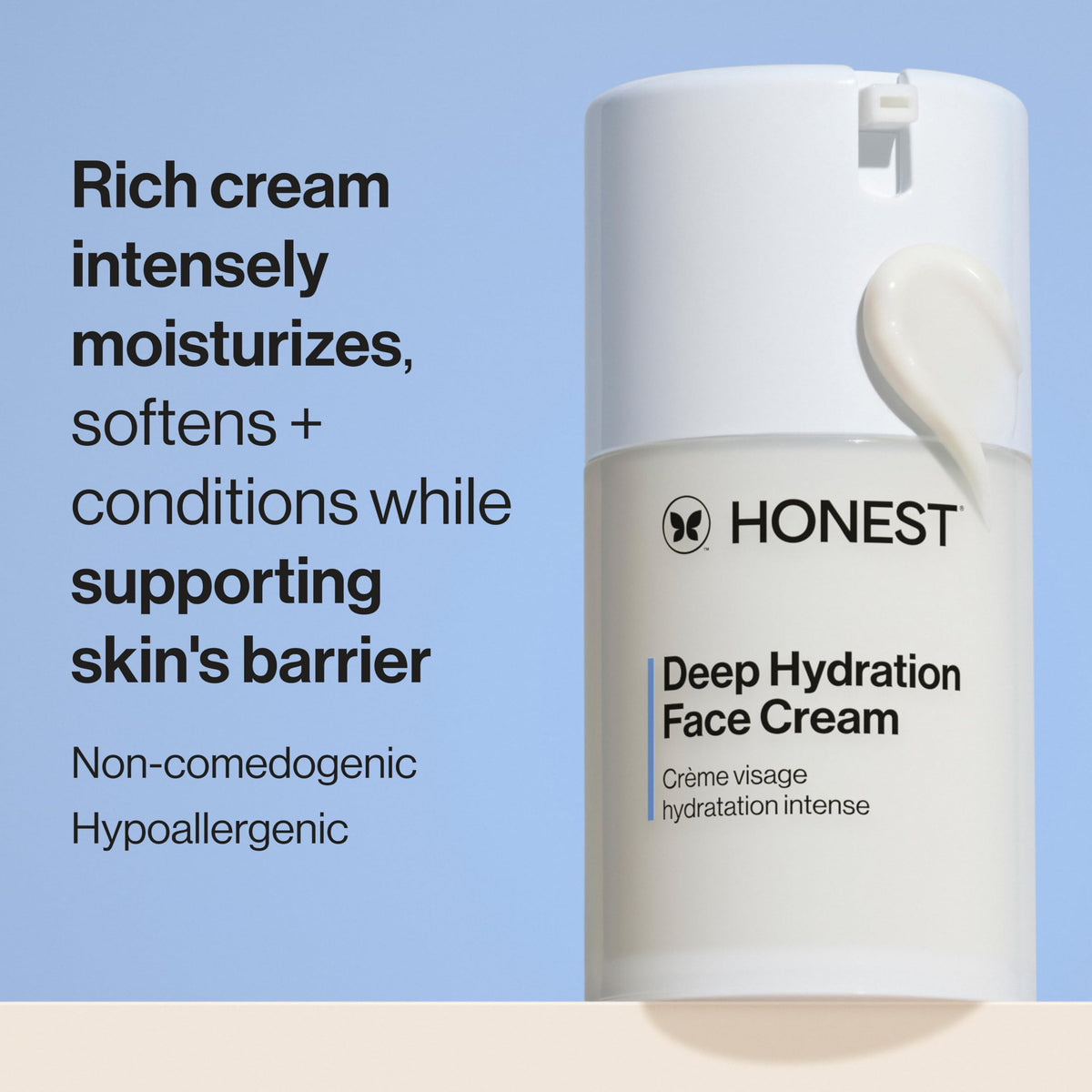 Honest Beauty open jar showing rich cream texture for deep hydration