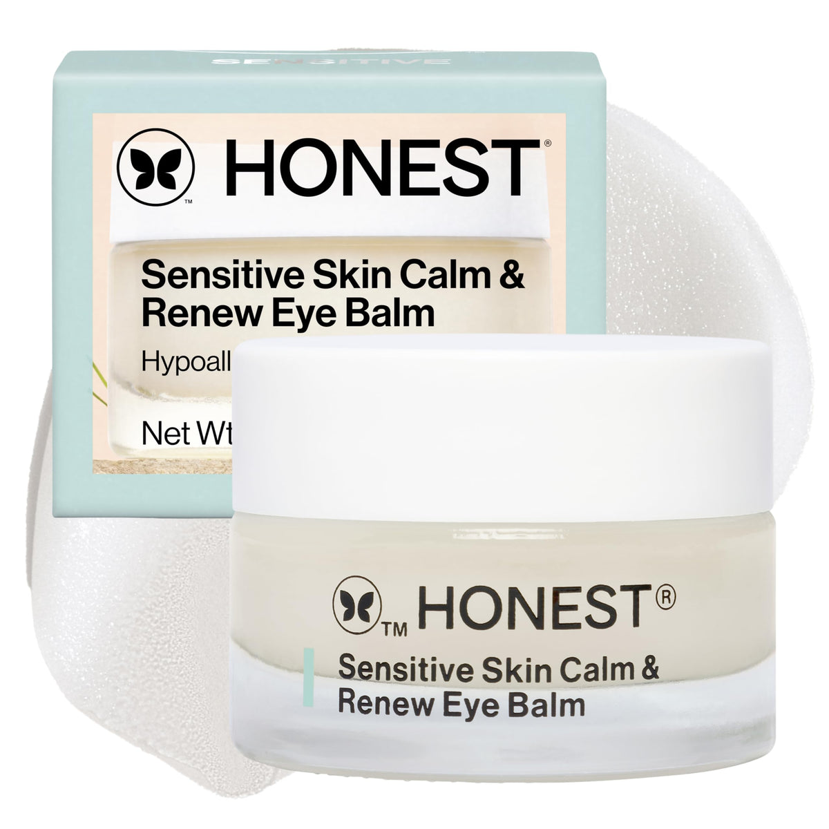 Honest Beauty jar front view showing product and hygienic seal for easy use