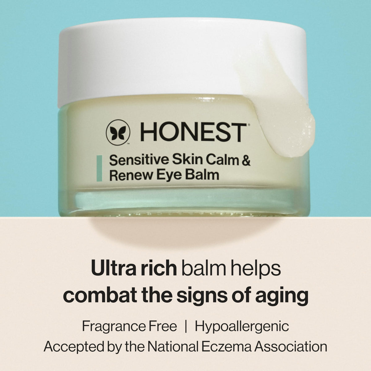 Honest Beauty open jar texture close-up highlighting rich balm hydration