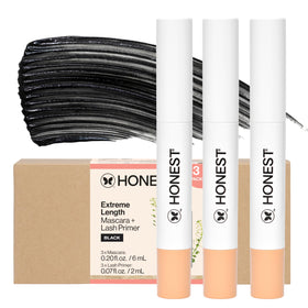 Honest Beauty front packaging showing three tubes and benefits