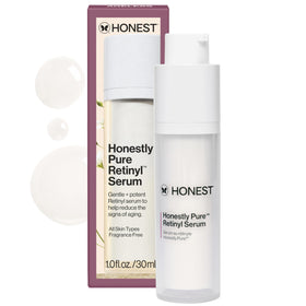 Honest Beauty front packaging showing product and clear benefit of gentle nightly use