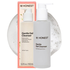 Honest Beauty bottle front packaging showing calming everyday cleanser benefits