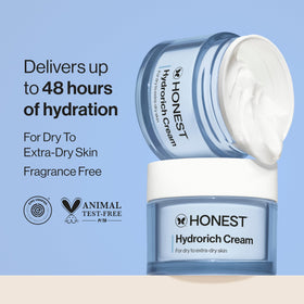 Honest Beauty cream open jar texture close-up for hydrating smoothness