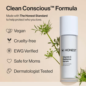 Artichoke extract visual with Honest Beauty label emphasizing complexion refining
