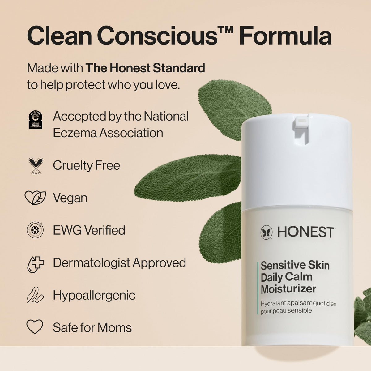 Honest Beauty label detail showing ingredient list and formulation clarity
