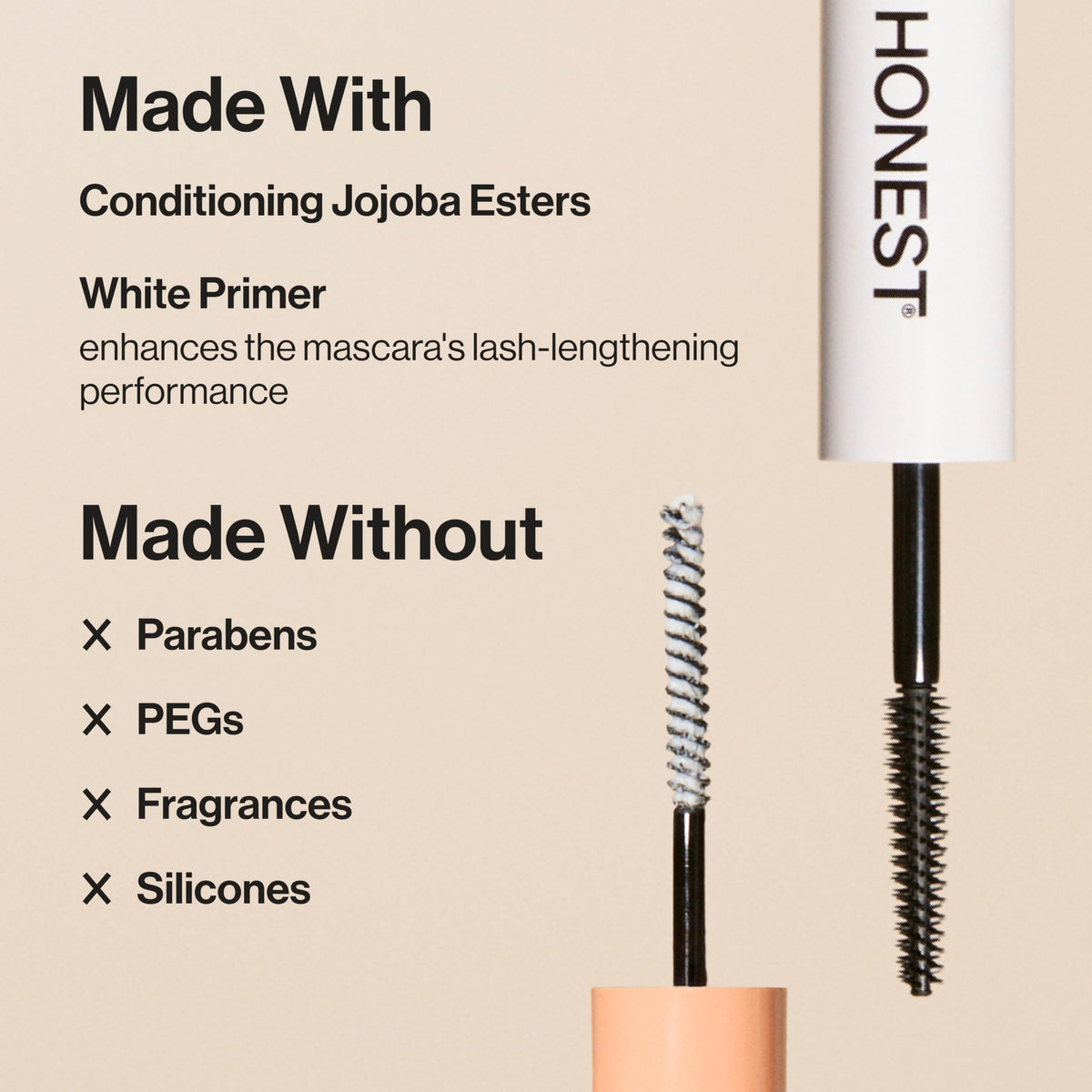Honest Beauty primer wand detail showing smooth coating action