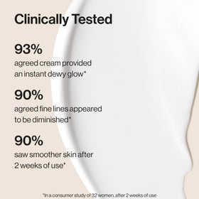 Honest Beauty ingredients label close-up highlighting hyaluronic acid and squalane