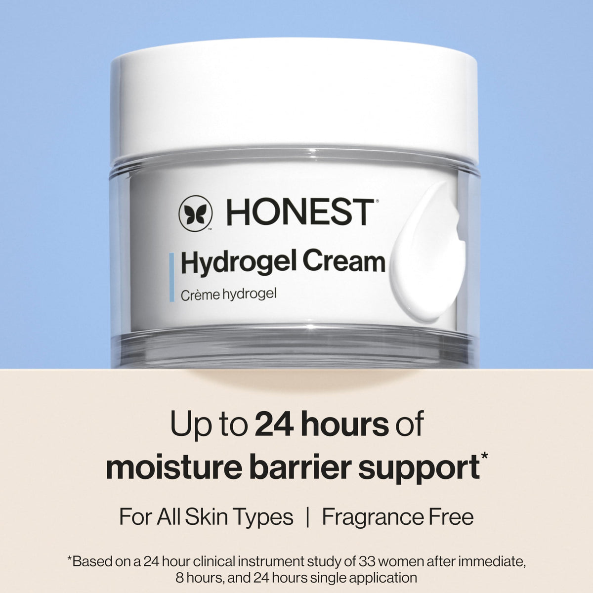 Honest Beauty cream texture close-up displaying lightweight, hydrating gel-cream