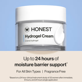 Honest Beauty cream texture close-up displaying lightweight, hydrating gel-cream