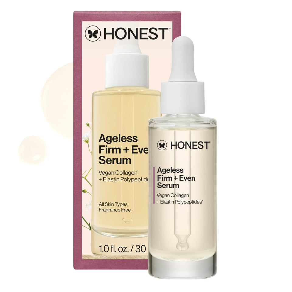 Honest Beauty bottle front packaging showing clear label and benefits
