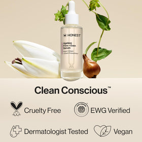 Honest Beauty open cap and dropper detail showing hygienic dispensing