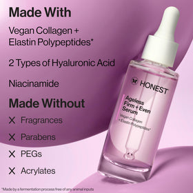 Honest Beauty serum next to ruler showing 1 fl oz scale and portability