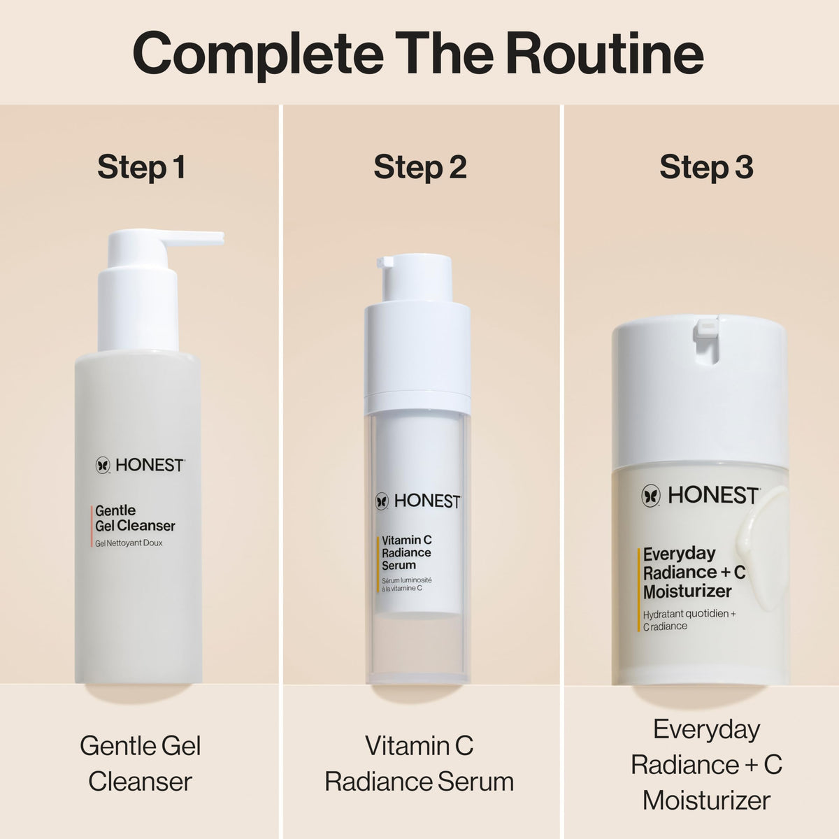 Honest Beauty size comparison with a 1.7 fl oz bottle to show travel-friendly benefit