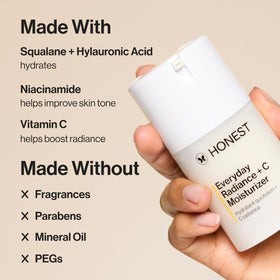 Honest Beauty close-up of lightweight cream texture for quick absorption