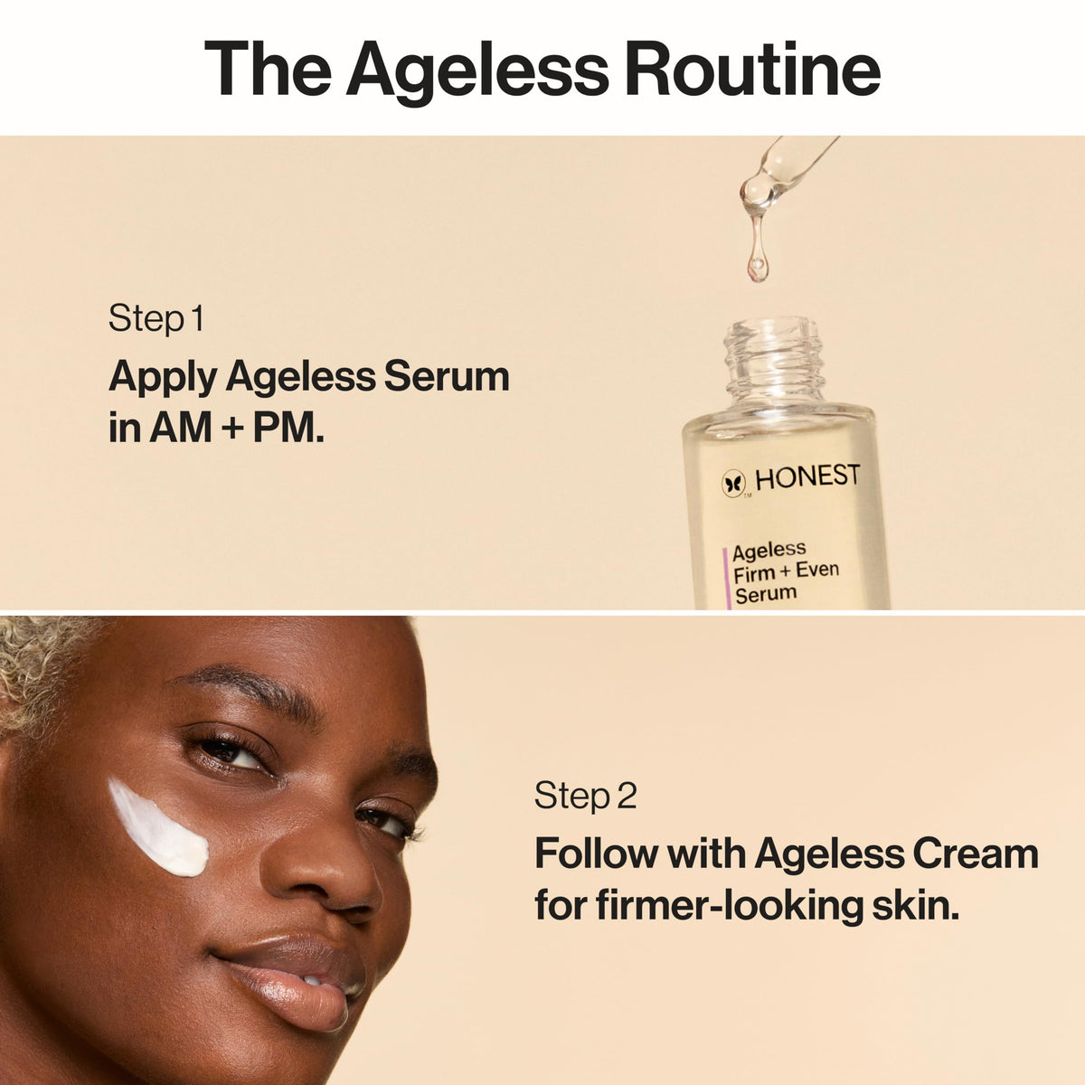 Honest Beauty vegan and cruelty-free badges highlighting ethical formulation benefit