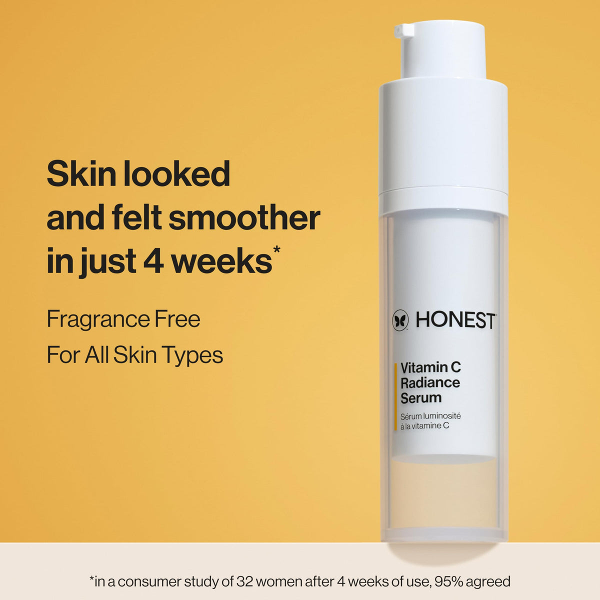Honest Beauty pipette dispensing serum drop to show control and hydration benefit