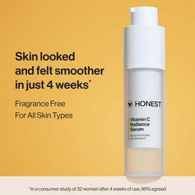 Honest Beauty pipette dispensing serum drop to show control and hydration benefit