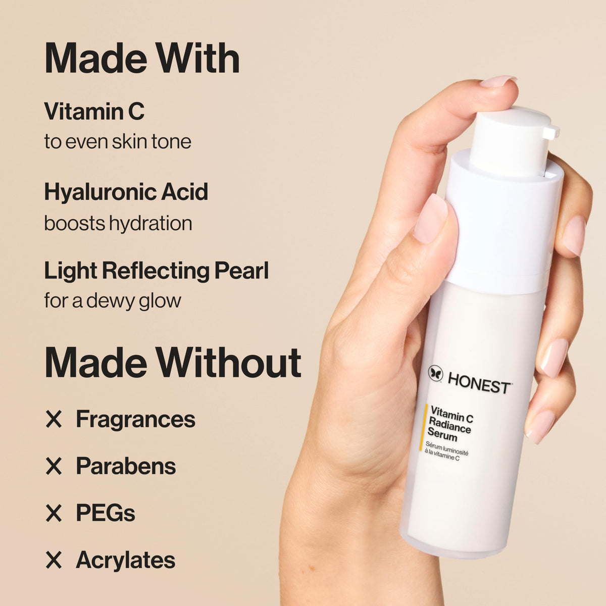 Close-up of Honest Beauty serum texture highlighting lightweight, glowy finish