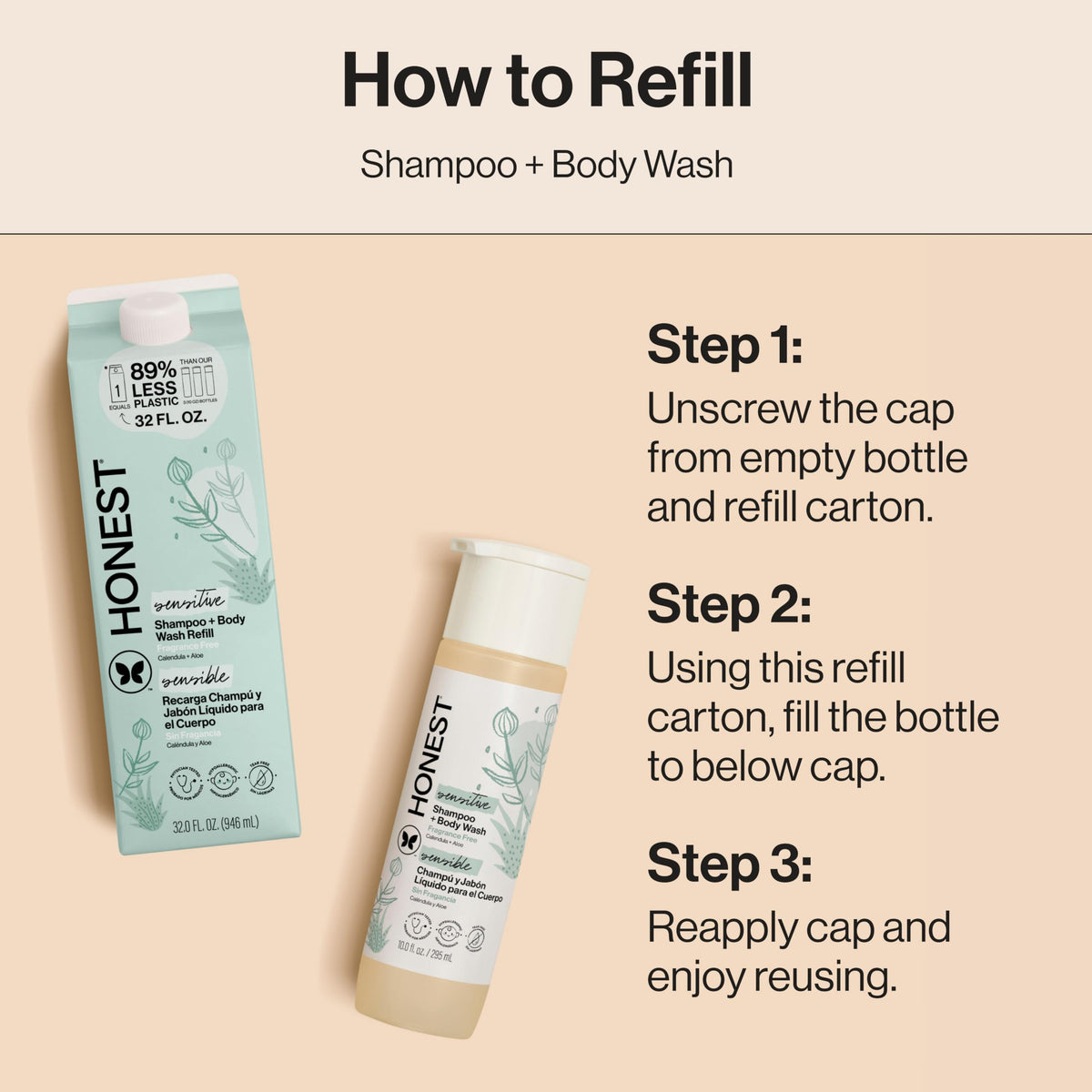 The Honest Company ingredients label close-up showing hypoallergenic and free-from claims