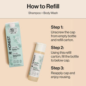 The Honest Company ingredients label close-up showing hypoallergenic and free-from claims
