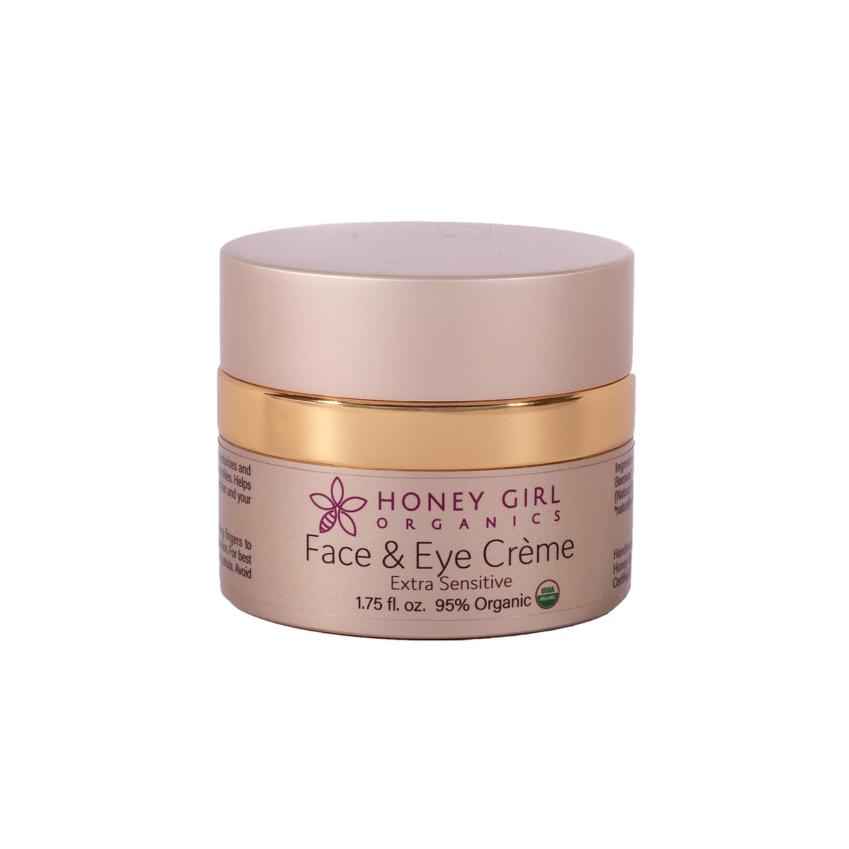 Honey Girl Organics front packaging showing jar and unscented benefit