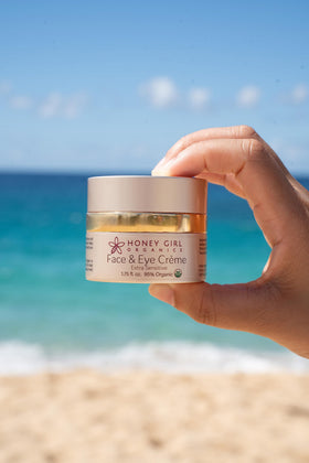 Honey Girl Organics open jar texture highlighting creamy concentration benefit