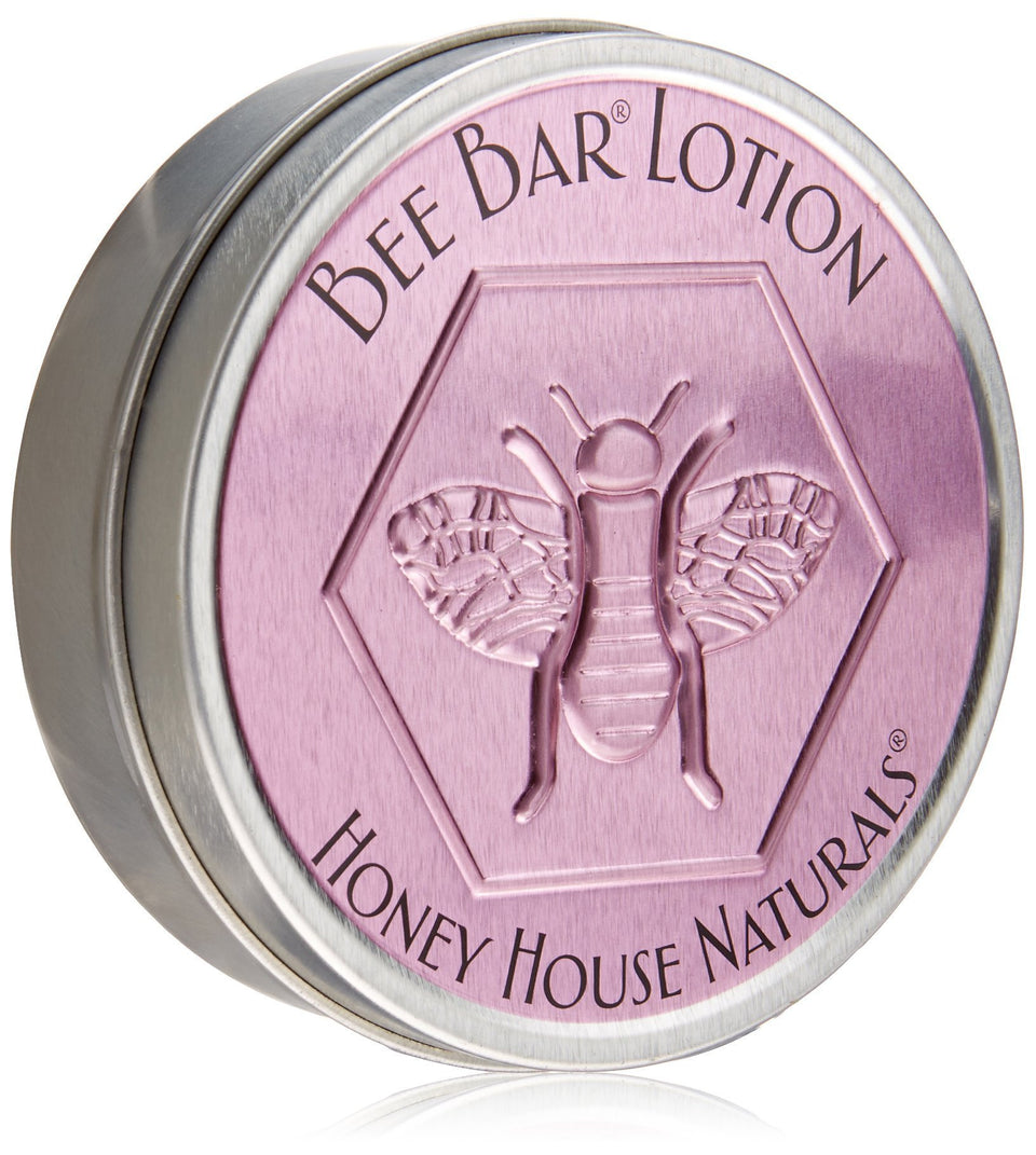 Honey House Naturals lavender bee bar front view showing compact travel-friendly packaging and soothing scent