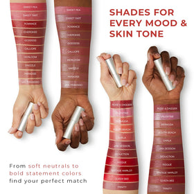Honeybee Gardens open tube angle revealing bullet shape and creamy matte-cream finish