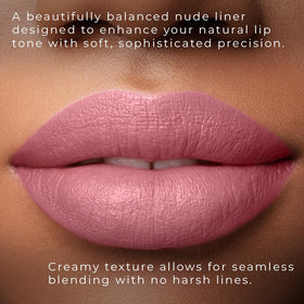 Honeybee Gardens lipstick worn on lips demonstrating flattering neutral finish