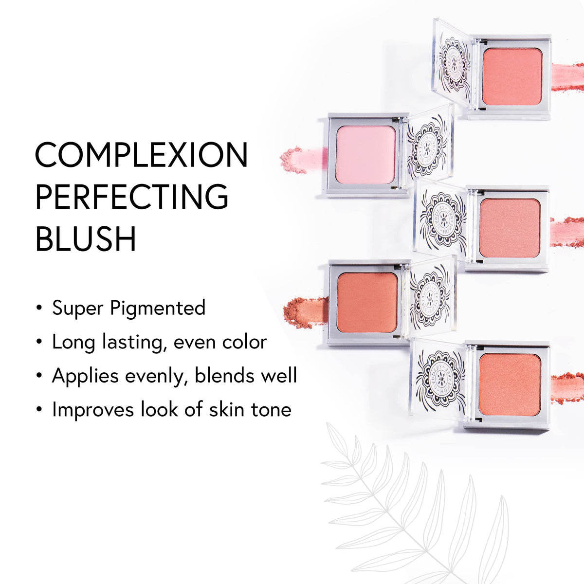 Honeybee Gardens blush applied with brush demonstrating buildable color benefit: natural application